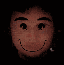 a pixelated image of a person 's face with a smiling face