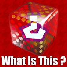 a red cube with a question mark on it and the words what is this on the bottom