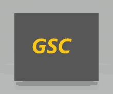 a gray square with the word gsc on it