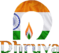 a logo that says dhruva with a flame