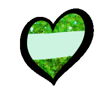 a heart with a green stripe in the middle