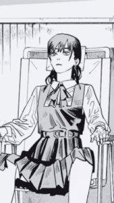 a black and white drawing of a girl sitting on a chair