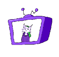 a pixel art drawing of a cat in a purple tv screen