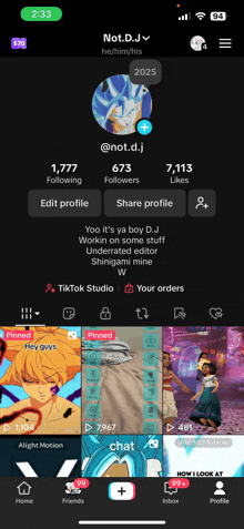 a screenshot of not.d.j 's tiktok profile