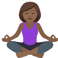 a woman in a purple tank top is meditating in a lotus position