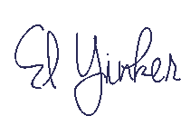 a handwritten signature for ed yinzer is shown on a white background