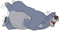 a cartoon drawing of a bear laying on its back