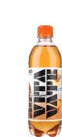 a bottle of vita white peach flavored soda