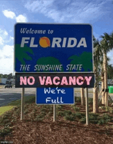 a sign that says welcome to florida the sunshine state