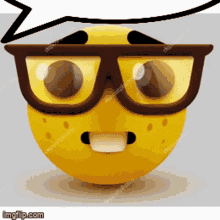 a smiley face with glasses and a speech bubble