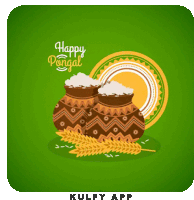 a green background with a happy pongal greeting