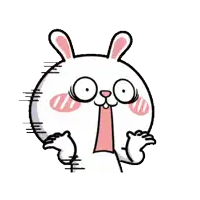 a cartoon of a rabbit with a surprised look on its face