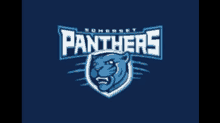 panthers logo on a blue background with a panther