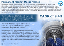 an advertisement for a permanent magnet motor market shows a picture of a motor