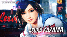 a video game character named asuka kazama is smiling