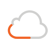 an icon of a cloud with an orange stripe on the bottom .