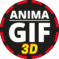 a logo for anima gif 3d with a red border