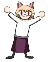 a cartoon drawing of a girl with a cat ear on her head
