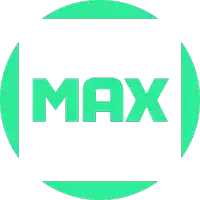 a green circle with the word max written inside of it