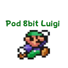 a pixelated image of luigi with the words " pod 8bit luigi " below it