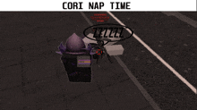 a screenshot of a video game with the words cori nap time