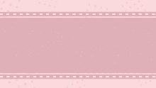 a pink background with polka dots and a stitched border