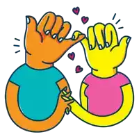 a cartoon illustration of a man and a woman making a promise