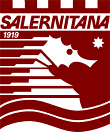 a red and white logo that says salernitana 1919 on it