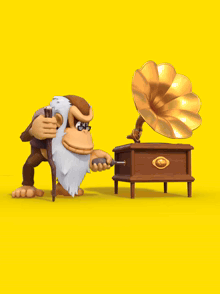 a cartoon monkey is jumping in the air near the number 22