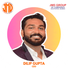 a man with a beard and the name dilip gupta