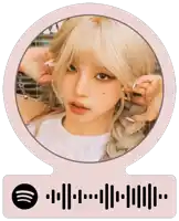 a picture of a woman with blonde hair and a spotify code