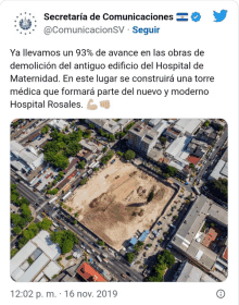 a tweet from secretaria de comunicaciones shows an aerial view