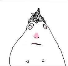 a drawing of a person 's face with a crown on it .