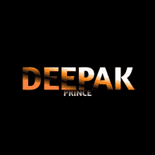 a black background with the name deepak prince written on it