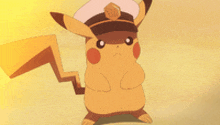 a pikachu wearing a hat that says sd on it