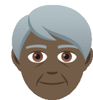 a cartoon illustration of an elderly woman with gray hair