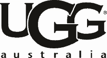 the logo for ugg australia is black and white