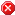 a pixel art illustration of a red button with a white x in the middle .