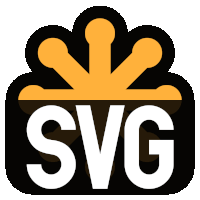 a logo for svg with a crown on top