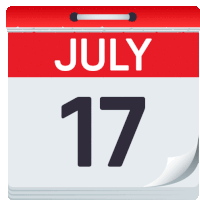 a calendar shows that july 17 is the 17th day