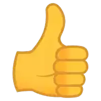 a yellow hand giving a thumbs up sign