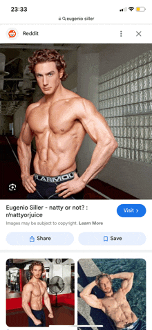 a screenshot of a reddit page with a picture of a muscular man in under armour underwear