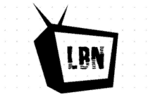 a black and white logo for lrn shows a television