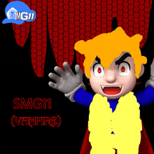 a cartoon character with the name smg11 vampire on the bottom right