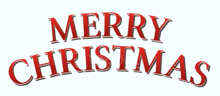 the word merry christmas is written in red letters