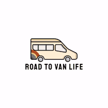 a van with a rainbow painted on the side and the words `` road to van life '' below it .