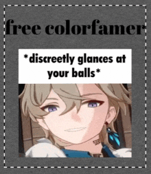 a poster with a picture of a boy and the words " free colorfamen "