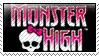 a monster high logo with a skull and bow on it