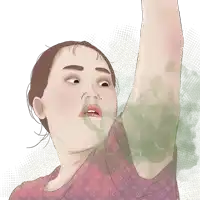 a drawing of a woman with a louis vuitton shirt