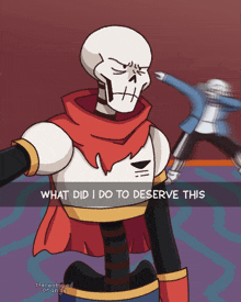 a cartoon drawing of papyrus with the caption what did i do to deserve this